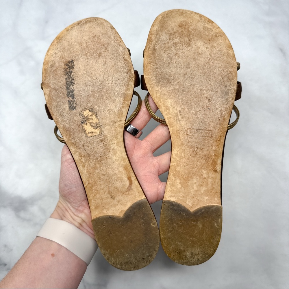 Giuseppe Zanotti Vicini Vintage Y2K Strappy Sun Flat Slide Mule Sandal Shoe 37.5 - Picture 8 of 11